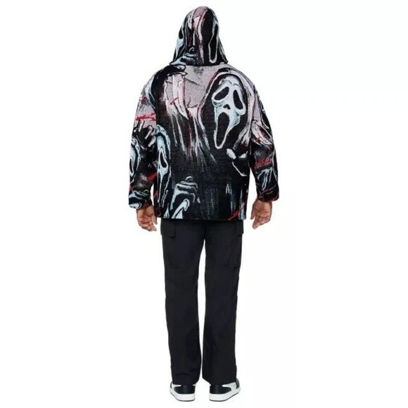 Spirit Halloween Ghost Face Jacquard Hoodie Size XL Scream Tapestry RARE Viral - Picture 2 of 7
